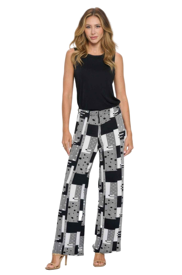 Venechia Pleated Wide Leg Plus Size Pants